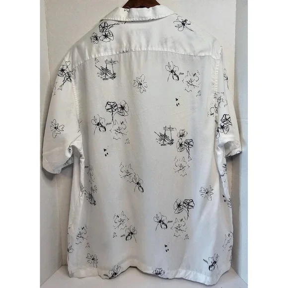 Ted Baker London Mens Camp Shirt White Croquet Floral S/S SZ XL 1 CALLOUT - Picture 5 of 8